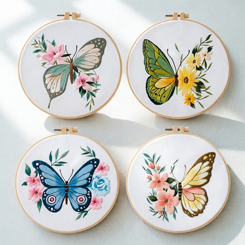 Embroidery Needles - 1pc 20X20CM 7.87 inch Embroidery Butterfly