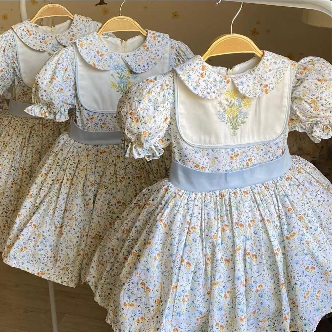 Embroidery Yellow Dress - 0-12Y Baby Girl Summer Flower Embroidery