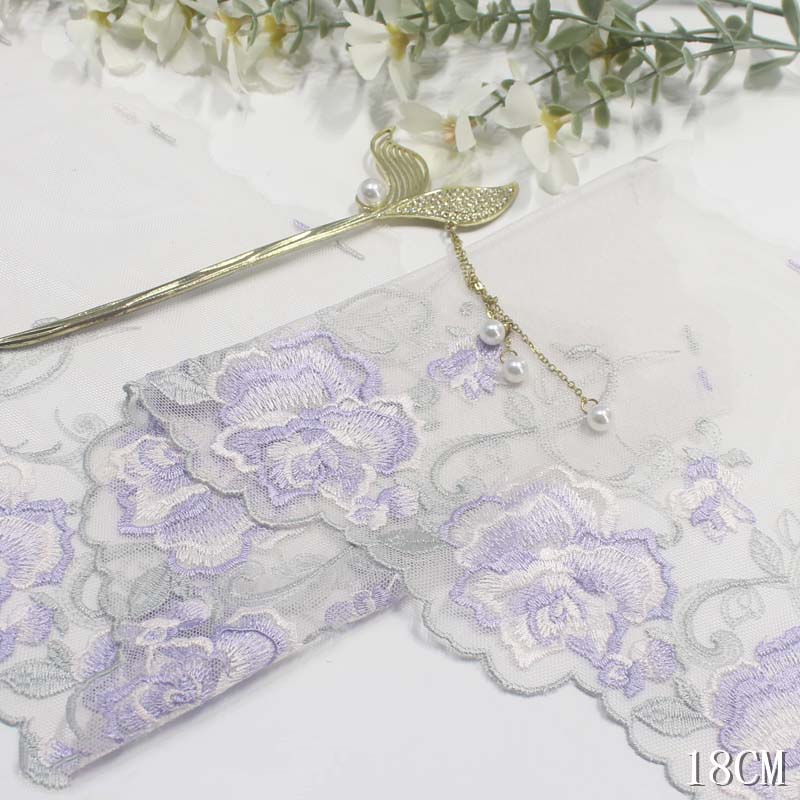 2Yards Purple Pink Blue Floral - Embroidery Yellow Dress 评论和价格