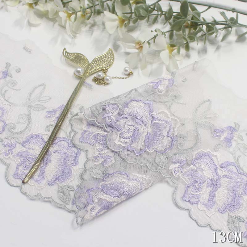 2Yards Purple Pink Blue Floral - Embroidery Yellow Dress 评论和价格