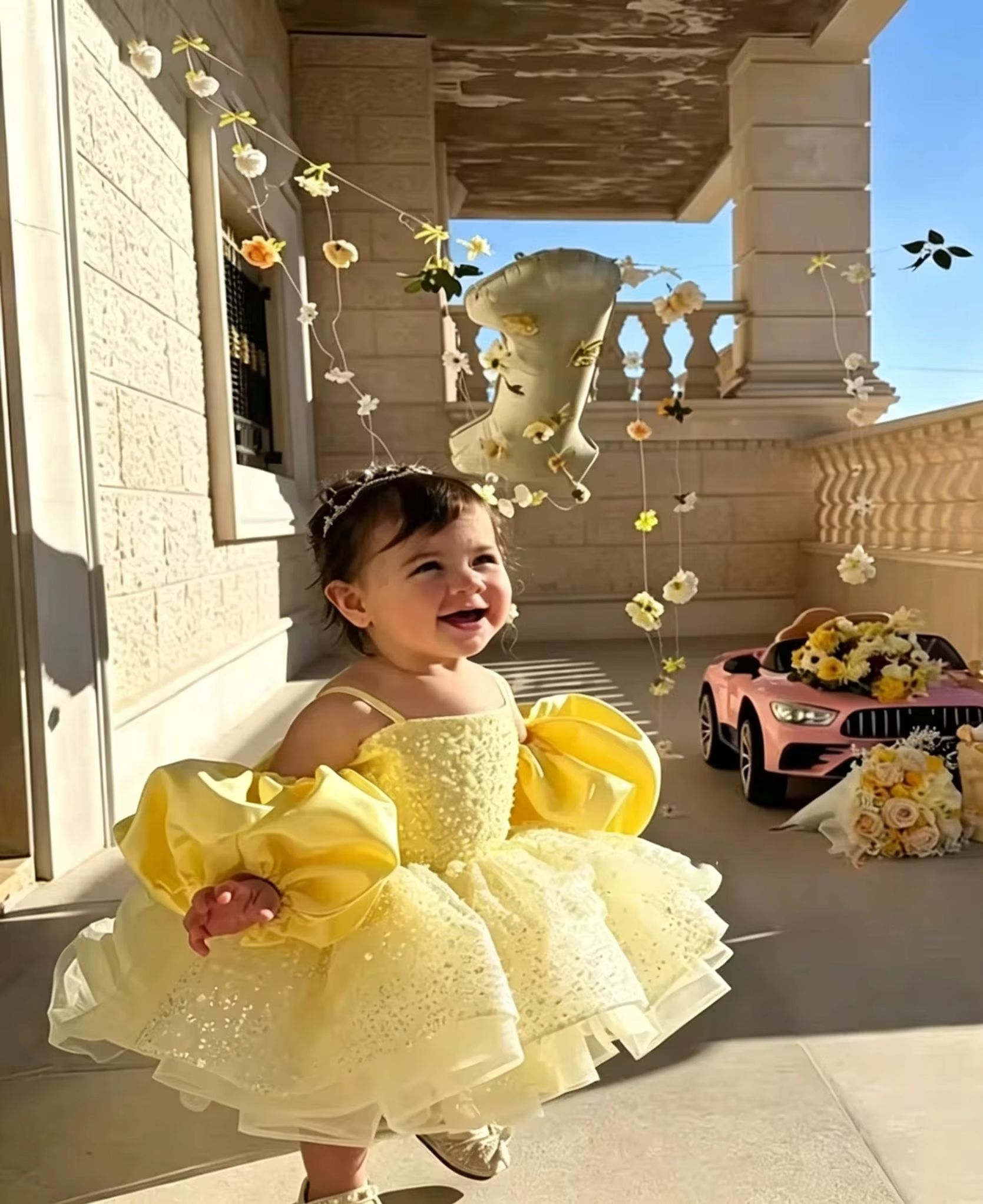 Cute Yellow Flower Girl Dresse - Embroidery Yellow Dress 评论和价格