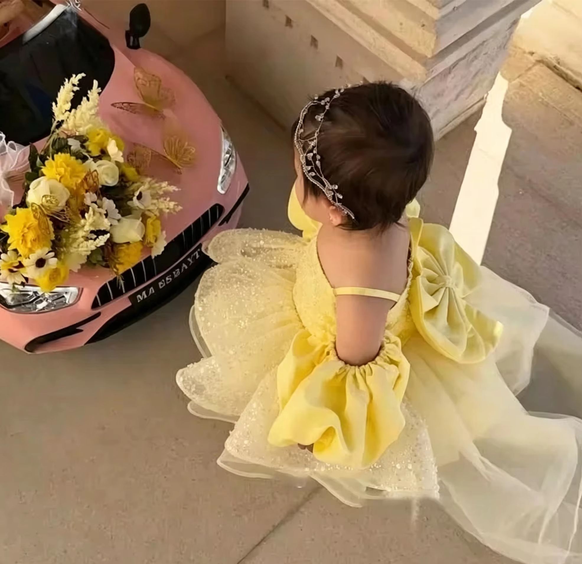 Cute Yellow Flower Girl Dresse - Embroidery Yellow Dress 评论和价格