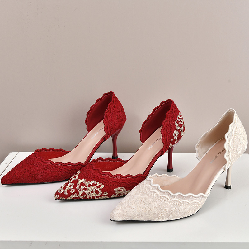 Luxury Red White Lace Embroide - Embroidery White Dress 评论和价格