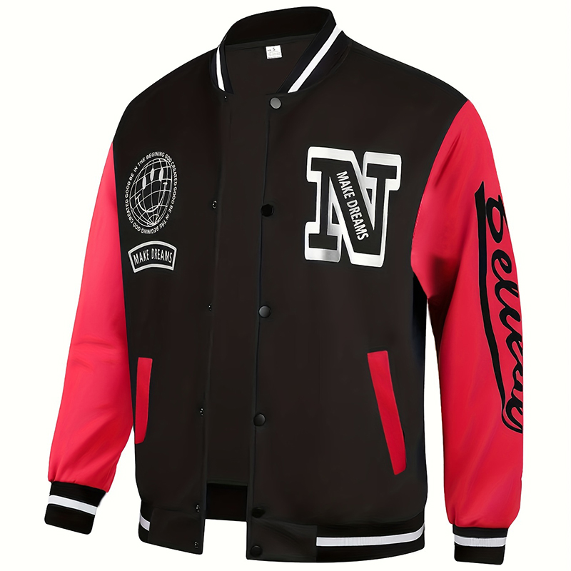 Letter N Baseball Jersey Jacke - Embroidery Letter N 评论和价格