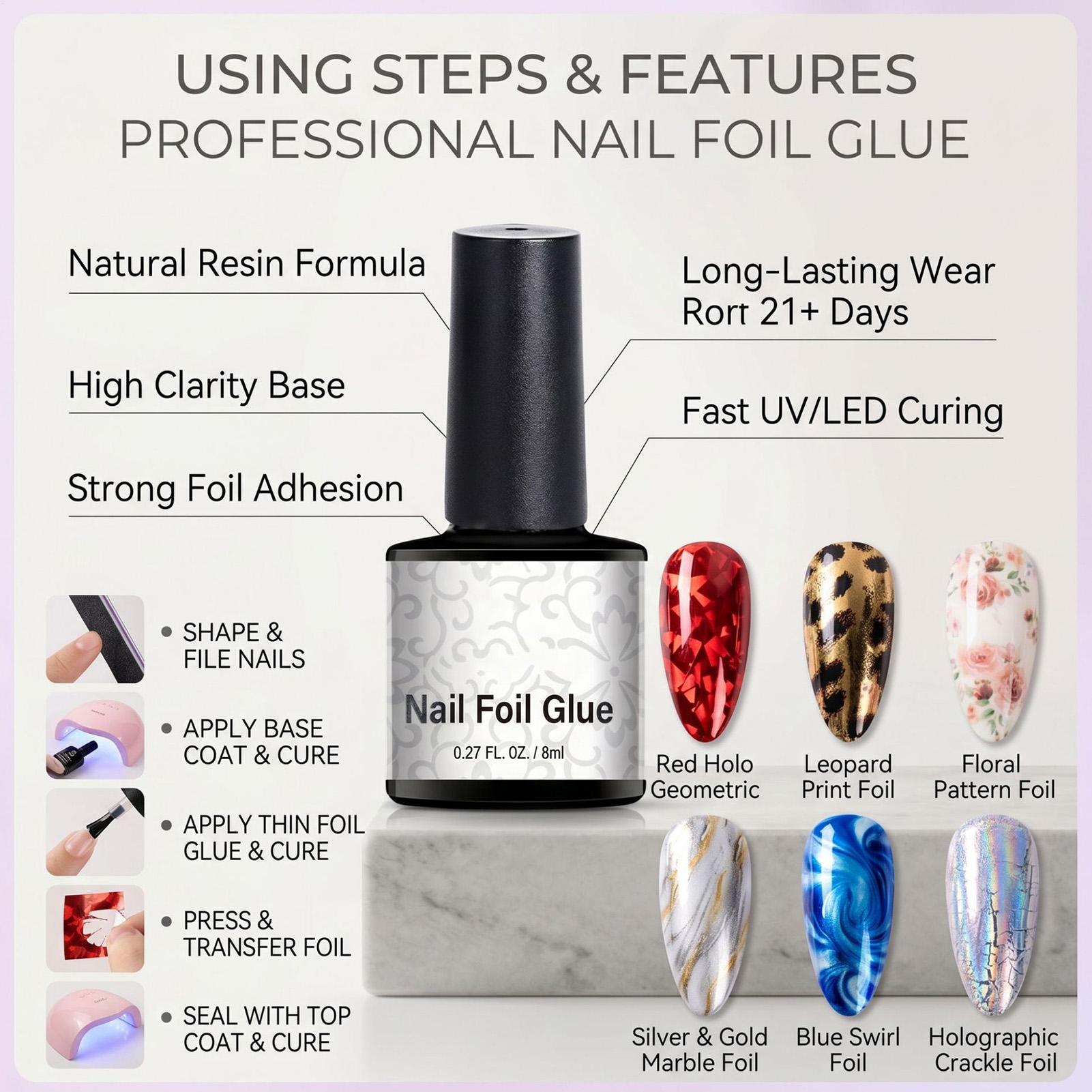 Nail Foil Glue 8ml Transfer Fo - Transfer Paper Carbon 评论和价格