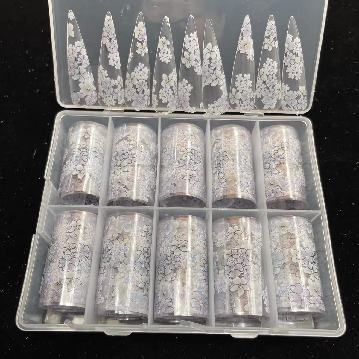 1 Box Multiflora Rose Nail Foi - Transfer Paper Carbon 评论和价格