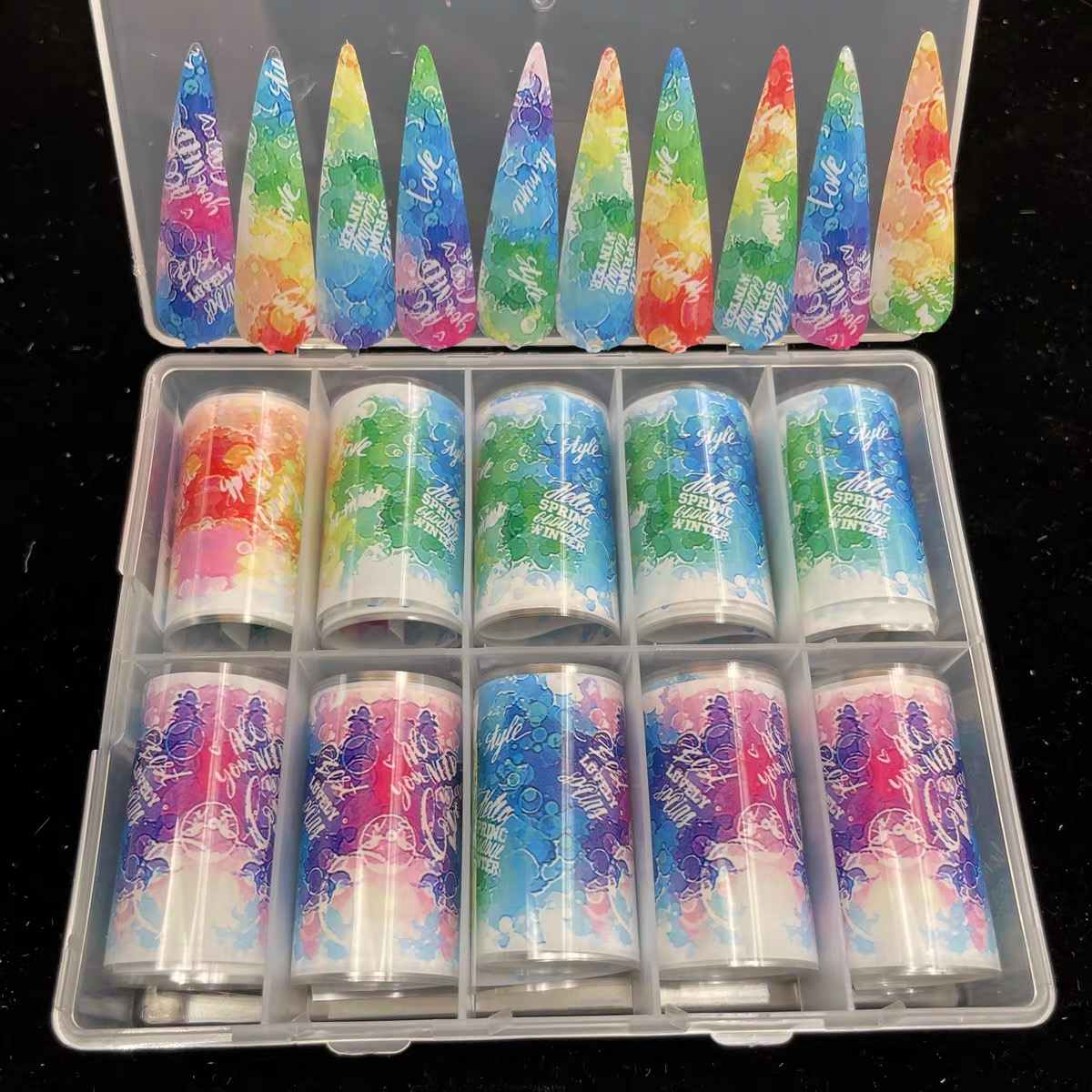 1 Box Multiflora Rose Nail Foi - Transfer Paper Carbon 评论和价格