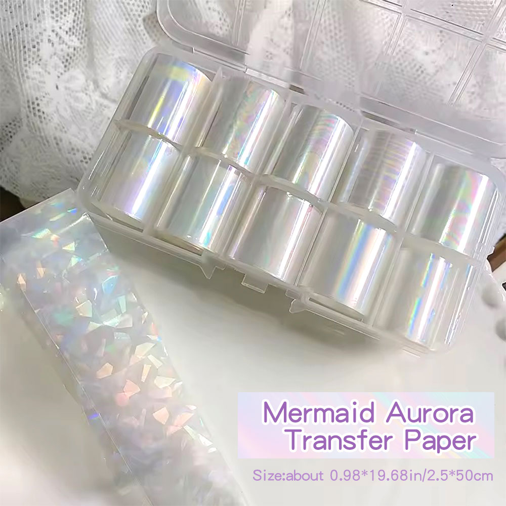 10 Rolls Iridescent Mermaid Au - Transfer Paper Carbon 评论和价格