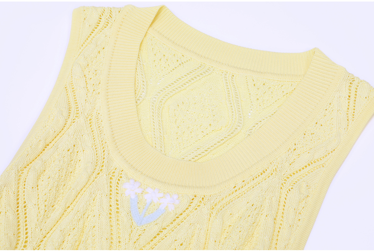 ZJYT Women's Summer Long Knitt - Embroidery Yellow Dress 评论和价格