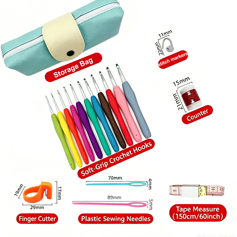 37pcs Crochet Hooks Kits with  - Embroidery Needles 评论和价格