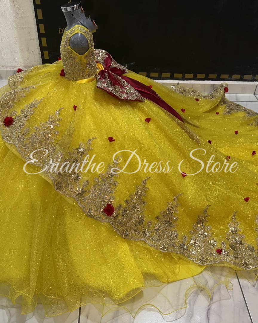 Yellow Flower Girl Dress For W - Embroidery Yellow Dress 评论和价格