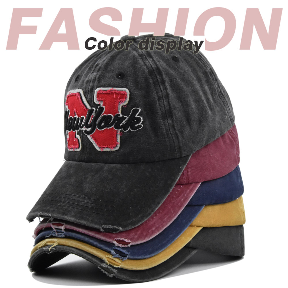 Vintage Washed  Baseball Cap F - Embroidery Letter N 评论和价格