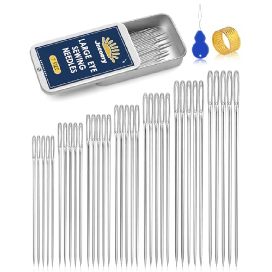 Large Eye Sewing Needles, 7 Si - Embroidery Needles 评论和价格